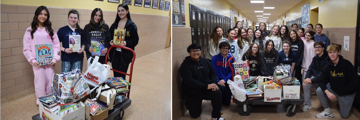 photos of students holding books